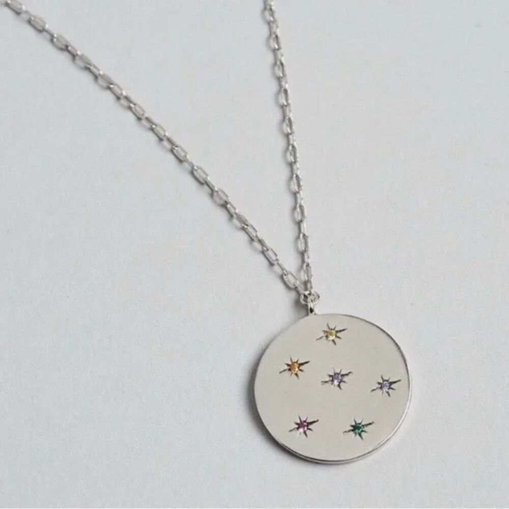 Tai Jewelry - Medallion Pendant Necklace with Rainbow Stones - New!!